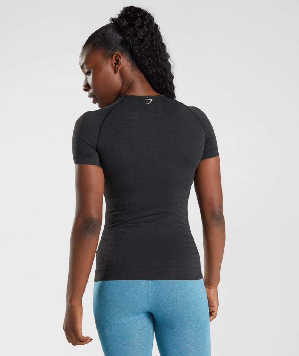 T Shirts Gymshark Vital Seamless 2.0 Mujer Negras | CO 2275AHK